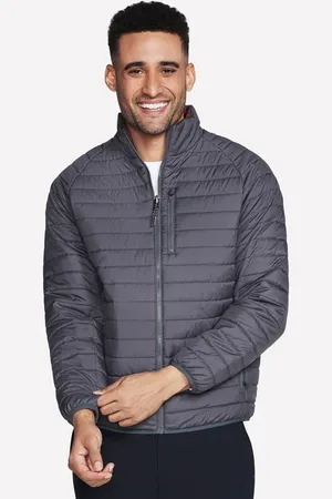 Skechers Uomo GO SHIELD Altitude Reversible Giacca in Nero/Carbone
