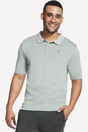 Skechers Uomo Apparel Off Duty Polo Shirt in Grigio Chiaro/Verde