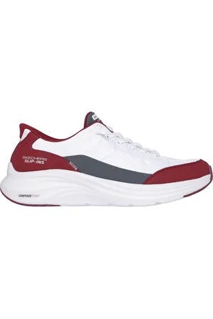 Skechers Uomo Slip-ins: Contour Foam - Cozy Fit Sneaker in Bianco/Bordeaux