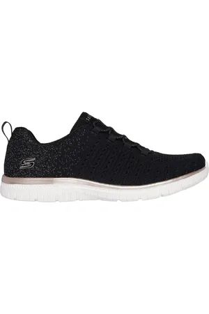 Skechers Donna Virtue - Lucent Sneaker in Nero/Rosa Oro