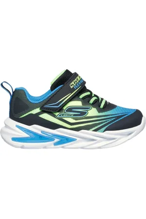 Skechers S Lights: Flex-Glow Ultra Sneaker in Nero/Blu/Lime
