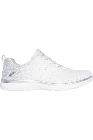 Skechers Donna Virtue - Lucent Sneaker in Bianco/Argento