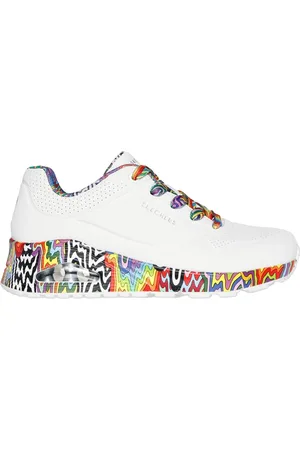 Skechers Donna Jen Stark: Uno - Mini Drip Sneaker in Bianco/Multicolore