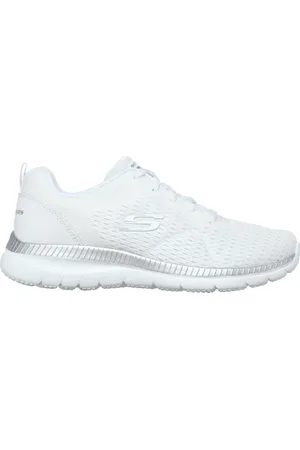 Skechers Donna Bountiful - Quick Path Sneaker in Bianco/Argento
