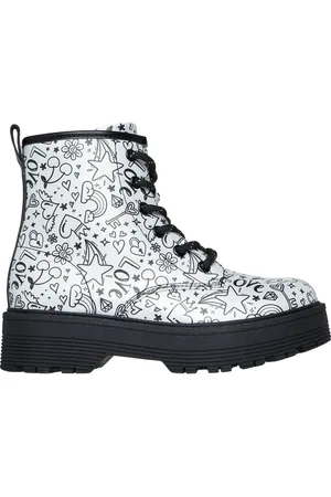 Skechers Bambina Gravlen Hi - Doodle Down Shoes in Argento/Nero
