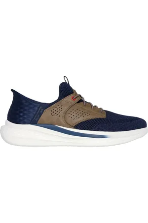 Skechers Uomo Slip-ins Relaxed Fit: Slade - Caster Sneaker in Blu Navy Blue/Ocra
