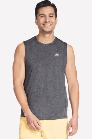Skechers Uomo GO DRI Charge Muscle Tank in Nero/Carbone