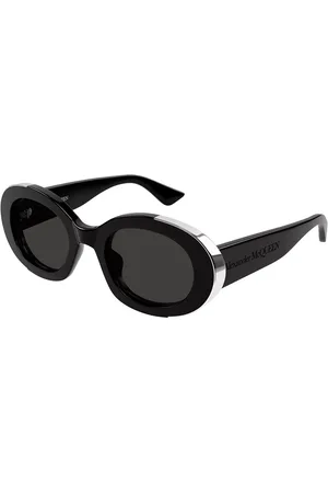 Alexander McQueen AM0445S Vestibilità Orientale 001 Occhiali da Sole Neri per Donna