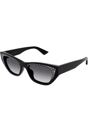 Alexander McQueen AM0465S Vestibilità Orientale 001 Occhiali da Sole Neri per Donna