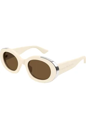 Alexander McQueen AM0445S Vestibilità Orientale 004 Occhiali da Sole Bianchi per Donna