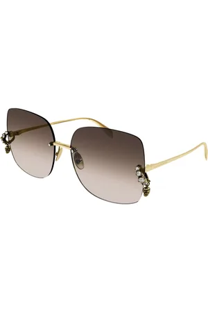 Alexander McQueen AM0390S 002 Occhiali da Sole Oro per Donna
