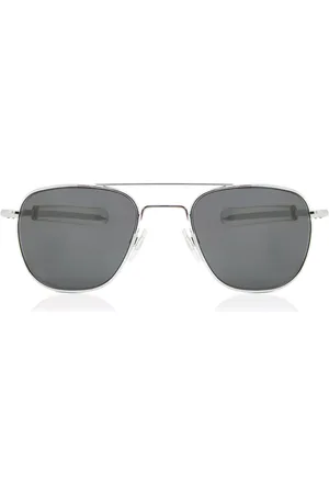 American Optical Original Pilota 2GYN Occhiali da Sole Argentati per Uomo