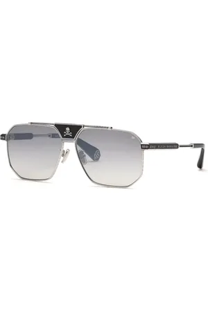 Philipp Plein SPP152W K07X Occhiali da Sole Argentati per Uomo