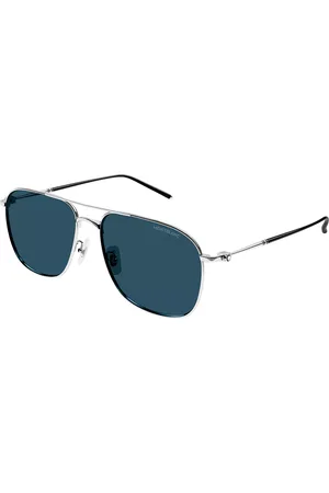 Montblanc MB0417SA Vestibilità Orientale 004 Occhiali da Sole Argentati per Uomo