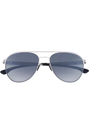 Ic! Berlin IC0037 Attila L. Chrome Occhiali da Sole Argentati per Uomo
