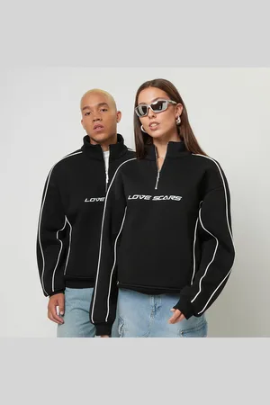 Love Scars Piping Half Zip Sweater donna Felpe con cappuccio e felpe taglia S Abbigliamento