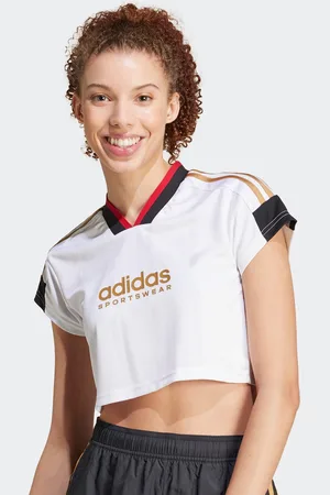 adidas Tiro Cut 3-Stripes Crop Top donna Maglie taglia XS Abbigliamento