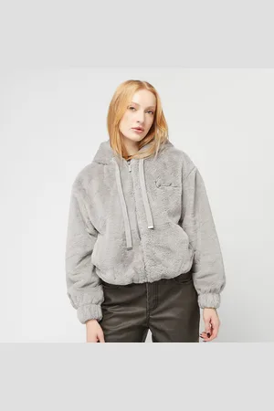 Karl Kani Metal Signature Vegan Fur Zip Hoodie Jacket light grey donna Felpe con cappuccio e felpe taglia XS Abbigliamento