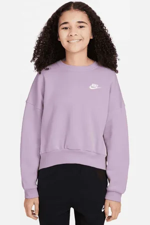 Nike Junior Sportswear Club Fleece Boxy Crew Low Brand Read unisex Felpe con cappuccio e felpe taglia 137 Abbigliamento