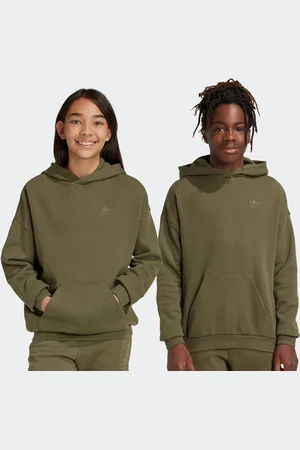 adidas JUNIOR HOODIE olive strata unisex Felpe con cappuccio e felpe taglia 134 Abbigliamento