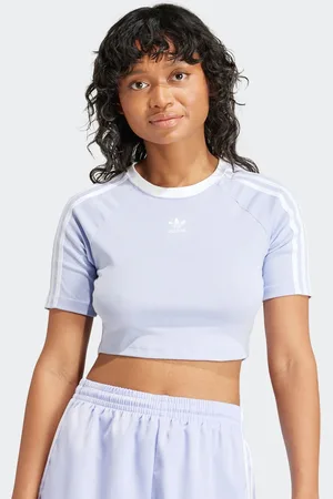 adidas Adicolor 3-Stripes Crop T-Shirt donna T-shirts e polo taglia L Abbigliamento
