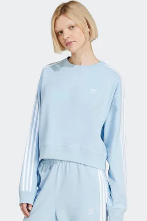 adidas Felpa crop a 3 strisce donna Felpe con cappuccio e felpe taglia XS Abbigliamento