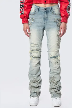 smoke rise High Stacked Western Jeans donna Pantaloni taglia XS Abbigliamento