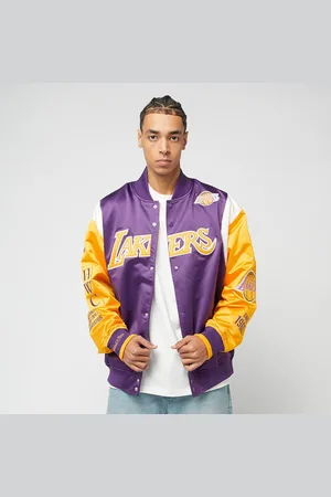 Mitchell & Ness NBA Team Origins Satin Jacket Vintage Logo LA Lakers uomo Giacche college taglia S Abbigliamento