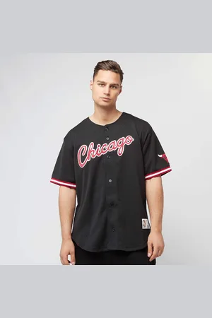 Mitchell & Ness NBA On the Clock Mesh Button Front Vintage Logo Chicago Bulls uomo Maglie taglia S Abbigliamento