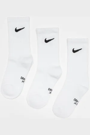 Nike 3 PACK - Dri-Fit Performance Basic Crew Socks unisex Calzini taglia 4Y-5Y Abbigliamento