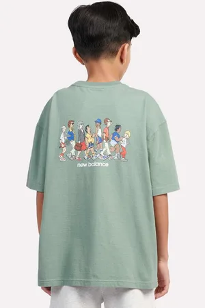 New Balance Back Graphic Queue Tee unisex T-shirts e polo taglia 134 Abbigliamento