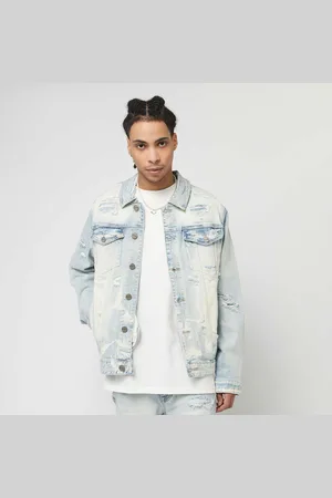 smoke rise Vintage Rip & Repair Denim Jacket uomo Giacche di jeans taglia XS Abbigliamento