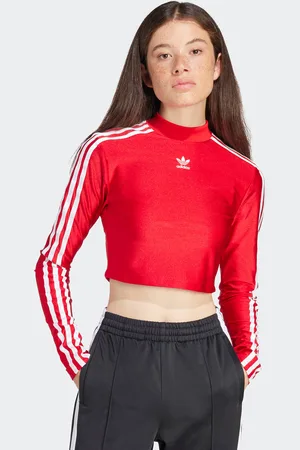 adidas 3-Stripes Cropped Longsleeve donna Maniche Lunghe taglia XS Abbigliamento