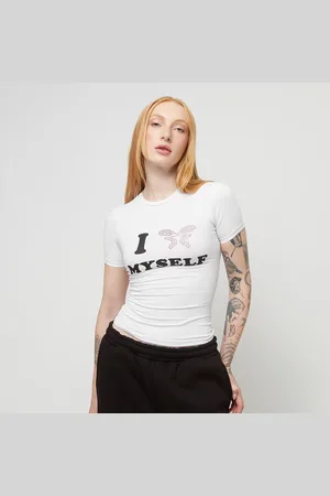 Felicious Love Yourself Babytee Rhinestones donna T-shirts e polo taglia XS Abbigliamento