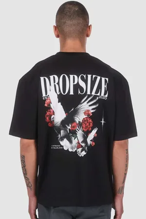 Dropsize Heavy Oversized Roses Dove uomo T-shirts e polo taglia S Abbigliamento
