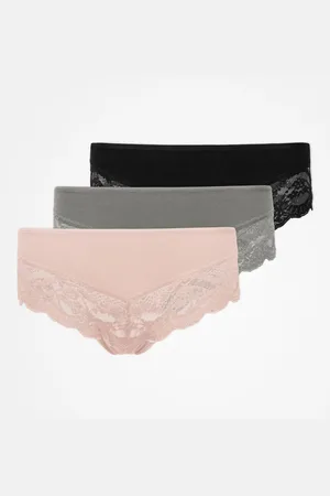 Snocks Mutandine hipster con pizzo taglia XS in albicocca/verde/nero confezione da 3 biancheria intima da donna in cotone biologico di