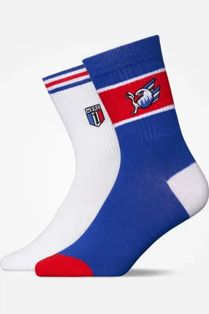 Snocks Calzini sportivi alti con strisce nelle taglie 35 38 in confezione da 2 calzini unisex in cotone biologico di