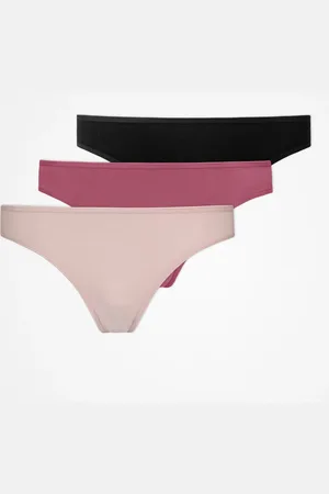 Snocks Infradito taglia XS in albicocca/malva/nero confezione da 3 biancheria intima da donna in cotone biologico di