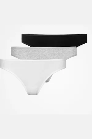 Snocks Infradito taglia XS in bianco/grigio chiaro/nero confezione da 3 biancheria intima da donna in cotone biologico di