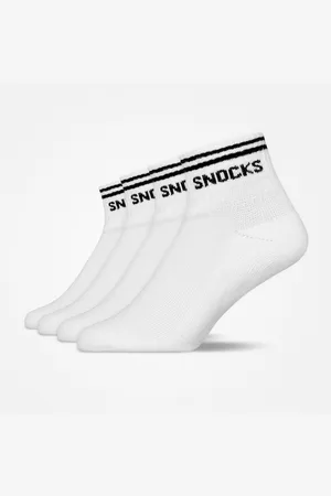 Snocks Calzini da sneaker retrò nelle taglie 35 38 in bianco confezione da 4 calzini unisex in cotone biologico di