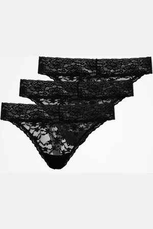 Snocks Infradito in pizzo taglia XS in nero confezione da 3 intimo da donna di
