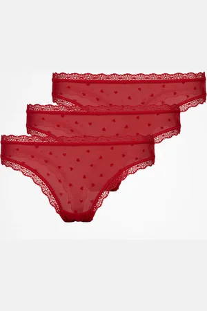 Snocks Infradito con pizzo taglia S per San Valentino confezione da 3 intimo da donna di