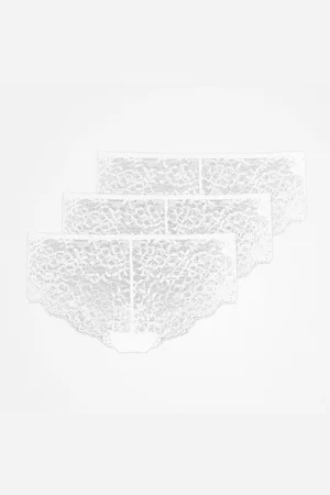 Snocks Mutandine hipster in pizzo taglia S in bianco confezione da 3 biancheria intima da donna di