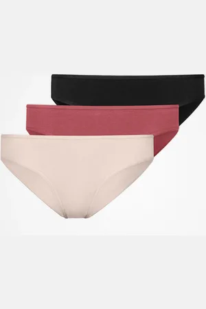 Snocks Slip da donna taglia XS in albicocca/malva/nero confezione da 3 biancheria intima da donna in cotone biologico di