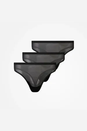 Snocks Infradito in rete taglia S in nero confezione da 3 biancheria intima da donna di