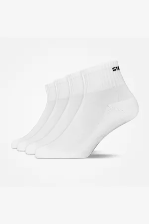 Snocks Calzini da sneaker retrò nelle taglie 35 38 in bianco confezione da 4 calzini unisex in cotone biologico di