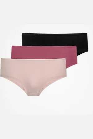 Snocks Mutandine hipster taglia XS in albicocca/malva/nero confezione da 3 biancheria intima da donna in cotone biologico di