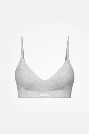 Snocks Reggiseno morbido retrò taglia L in grigio confezione da 1 top da donna in cotone biologico di