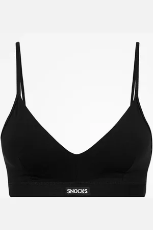 Snocks Reggiseno morbido retrò nella taglia XS in nero confezione da 1 top da donna in cotone biologico di