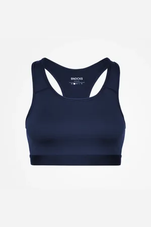 Snocks Reggiseno sportivo taglia S in blu scuro confezione da 1 top da donna in poliestere riciclato di